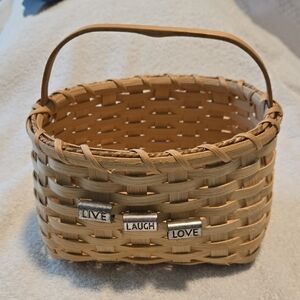 Woven Basket with Inspirational Charms